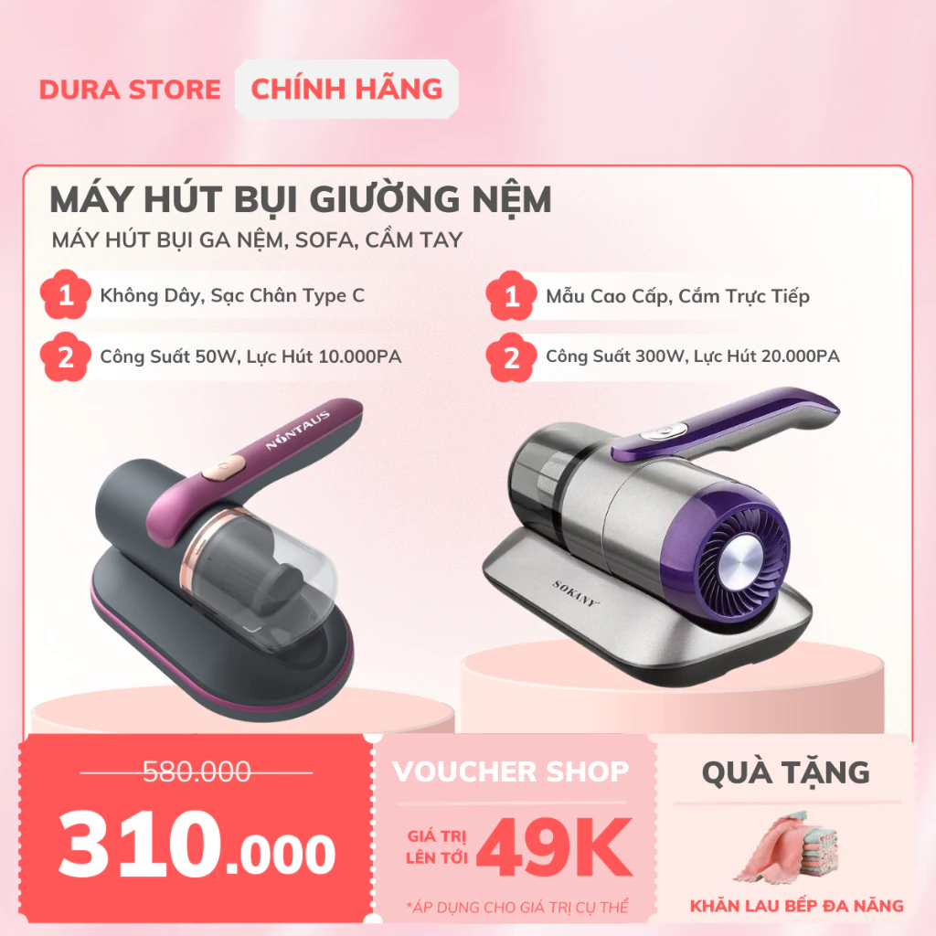 Máy Hút Bụi Giường Nệm Cầm Tay DURA